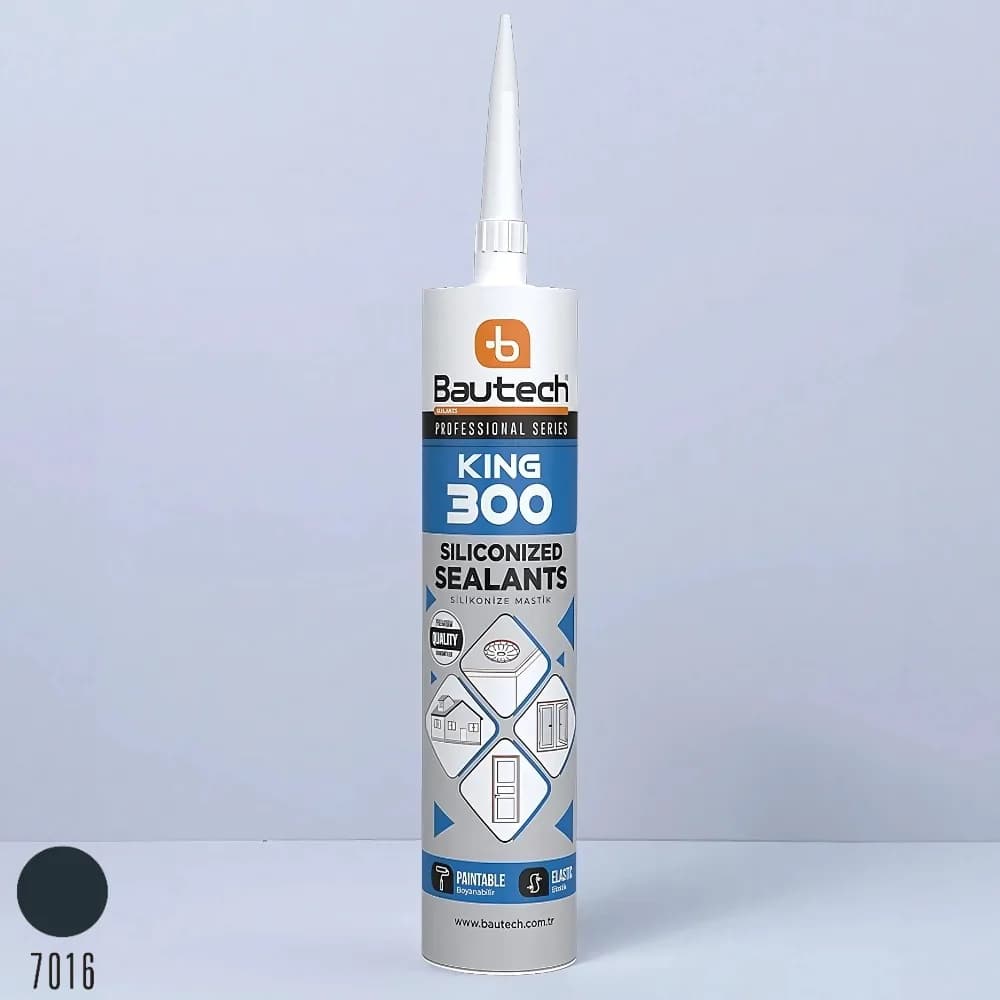 Bautech Silikonize Mastik 500 gr Antr. Gri