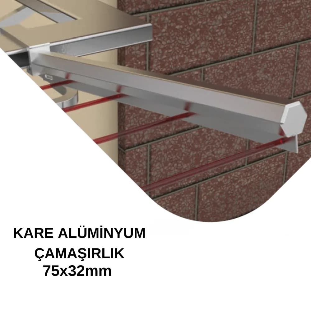 Alüminyum 75X32 Parlak Çamaşırlık Askısı