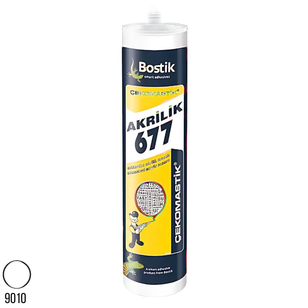 Bostik 677 Silikonize Akrillik Çekomastik Beyaz