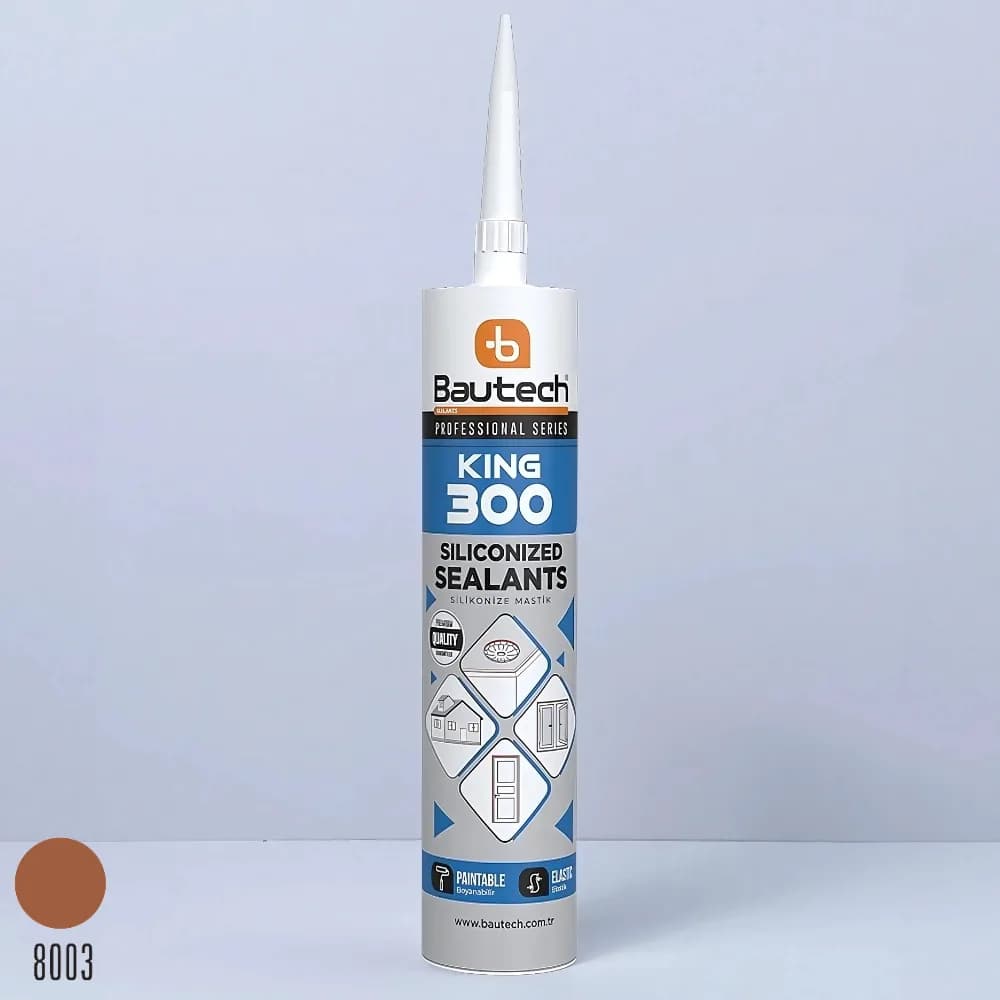 Bautech Silikonize Mastik 500 gr Açık Meşe
