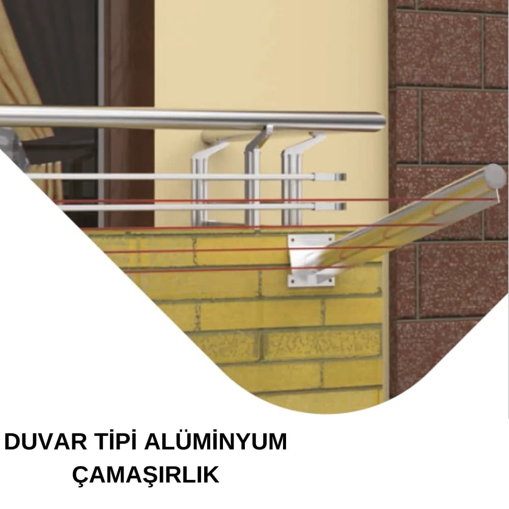 Alüminyum Bronz Çamaşırlık Askısı Duvar Tipi