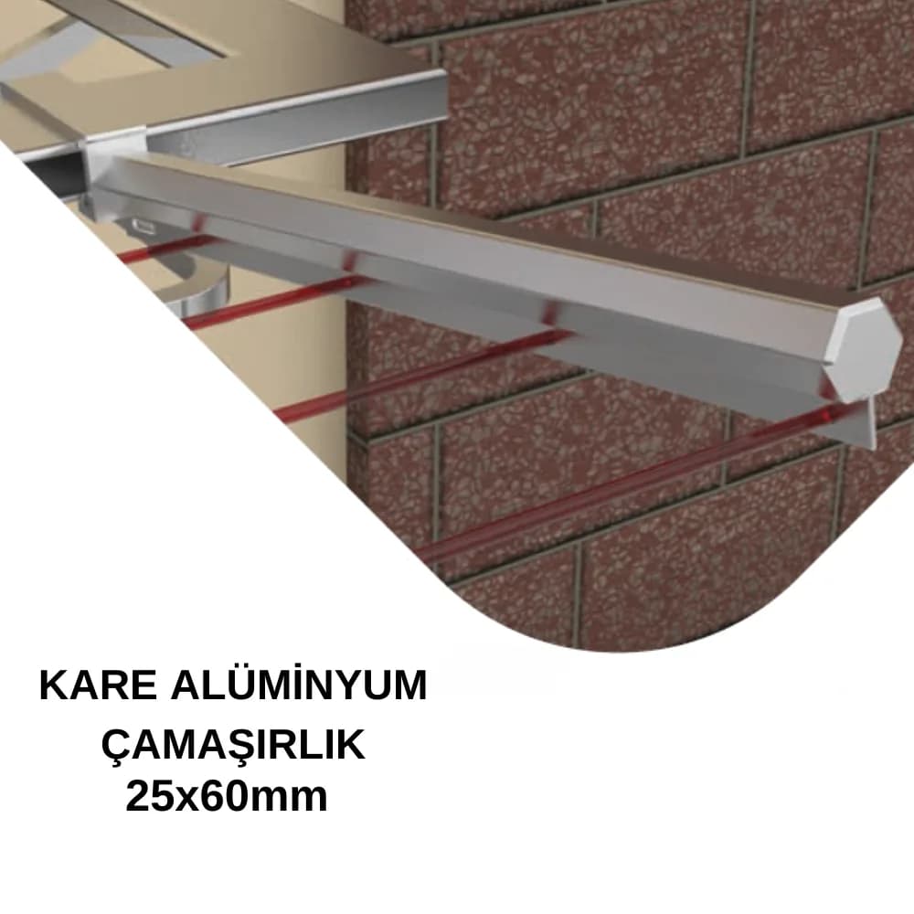 Alüminyum 25X60 Parlak Çamaşırlık Askısı