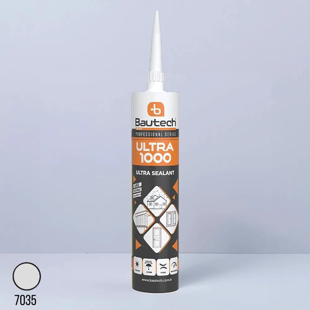 Bautech 1000 Lik Silikonlu Mastik 310 ml Gri