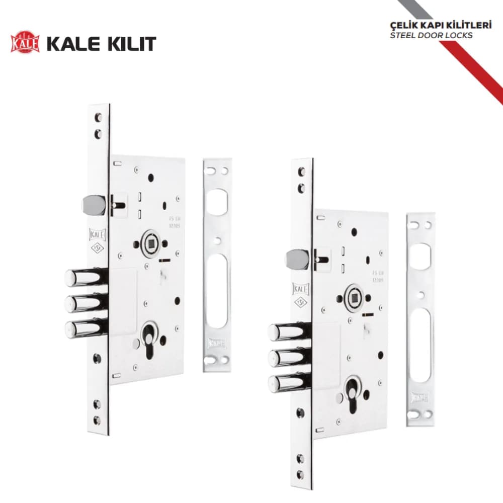 Kale Monoblok Çelik Kapı Kilidi - Krom (Sn Nikel Silindirli) 68 mm 252R0000019
