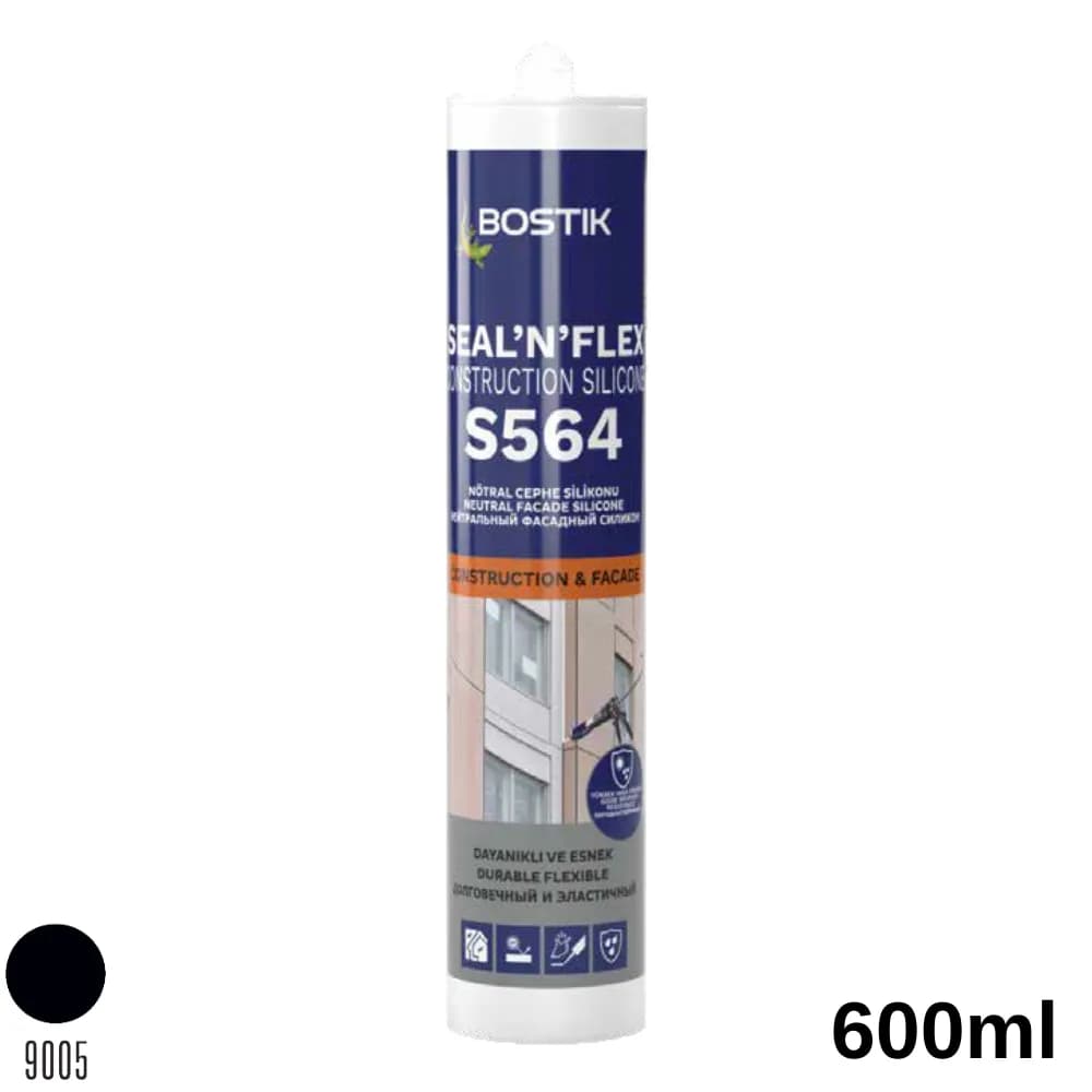 Bostik S 564 Nötr Cephe Silikon 600 ml Siyah