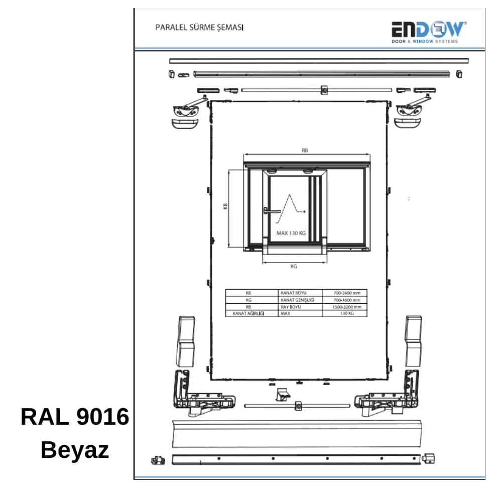 Endow Volkswagen PSS Ray Seti 320 mt Beyaz