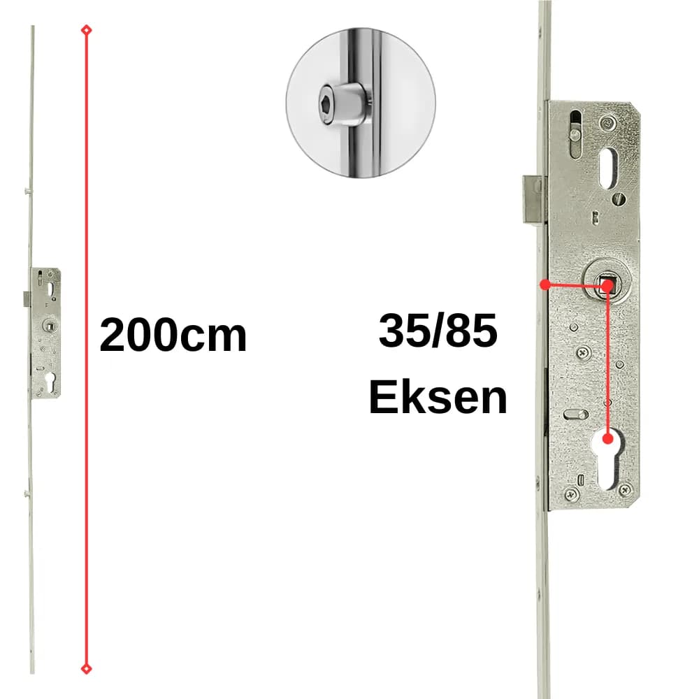 Endow 200 cm Kilitli Kapı İspanyolet Metal Gövde 35/85