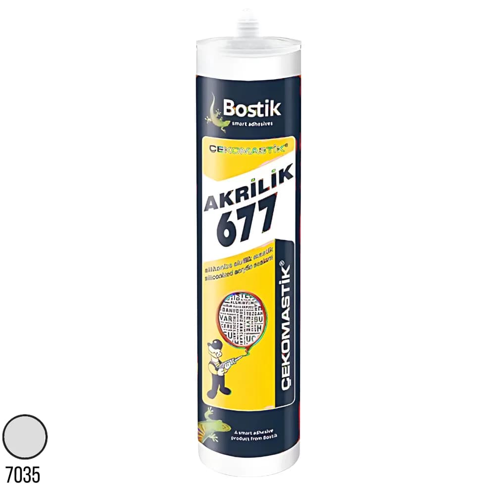 Bostik 677 Silikonize Akrilik Çekomastik Gri