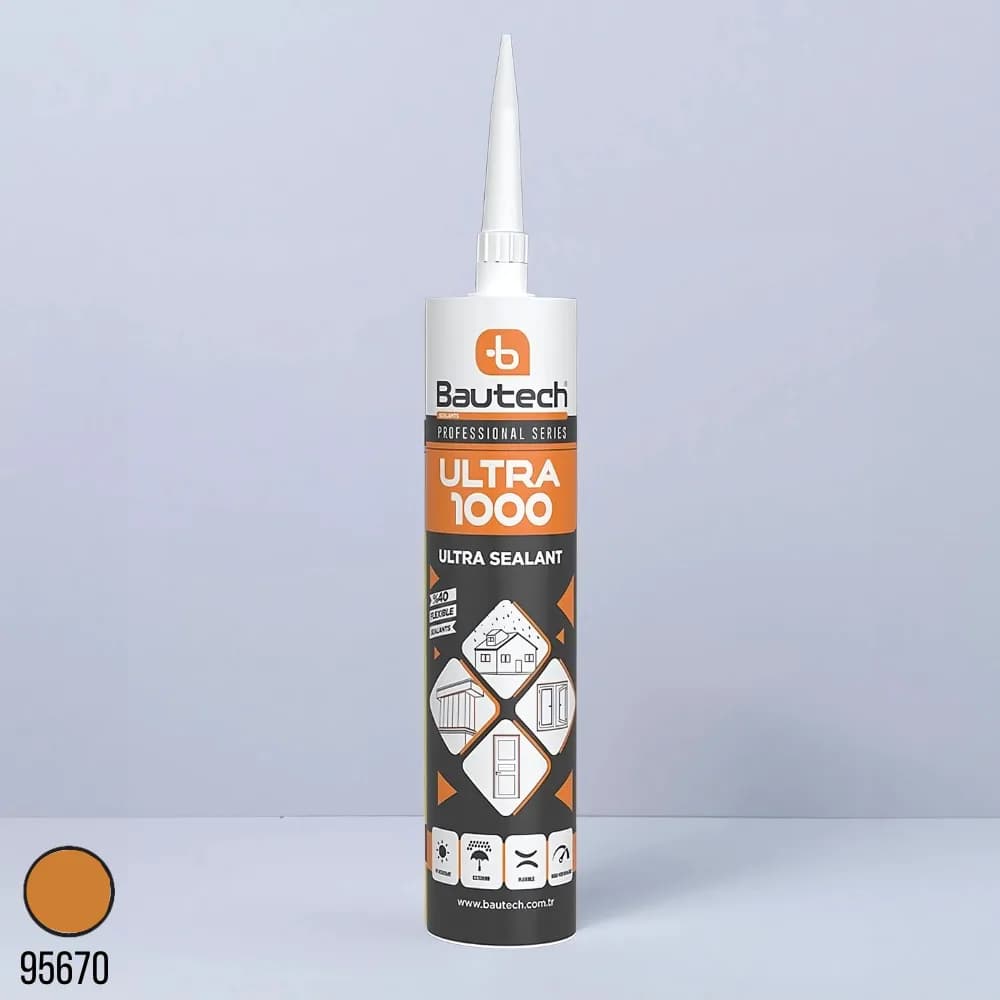 Bautech 1000 Lik Silikonlu Mastik 310 ml Şampanya