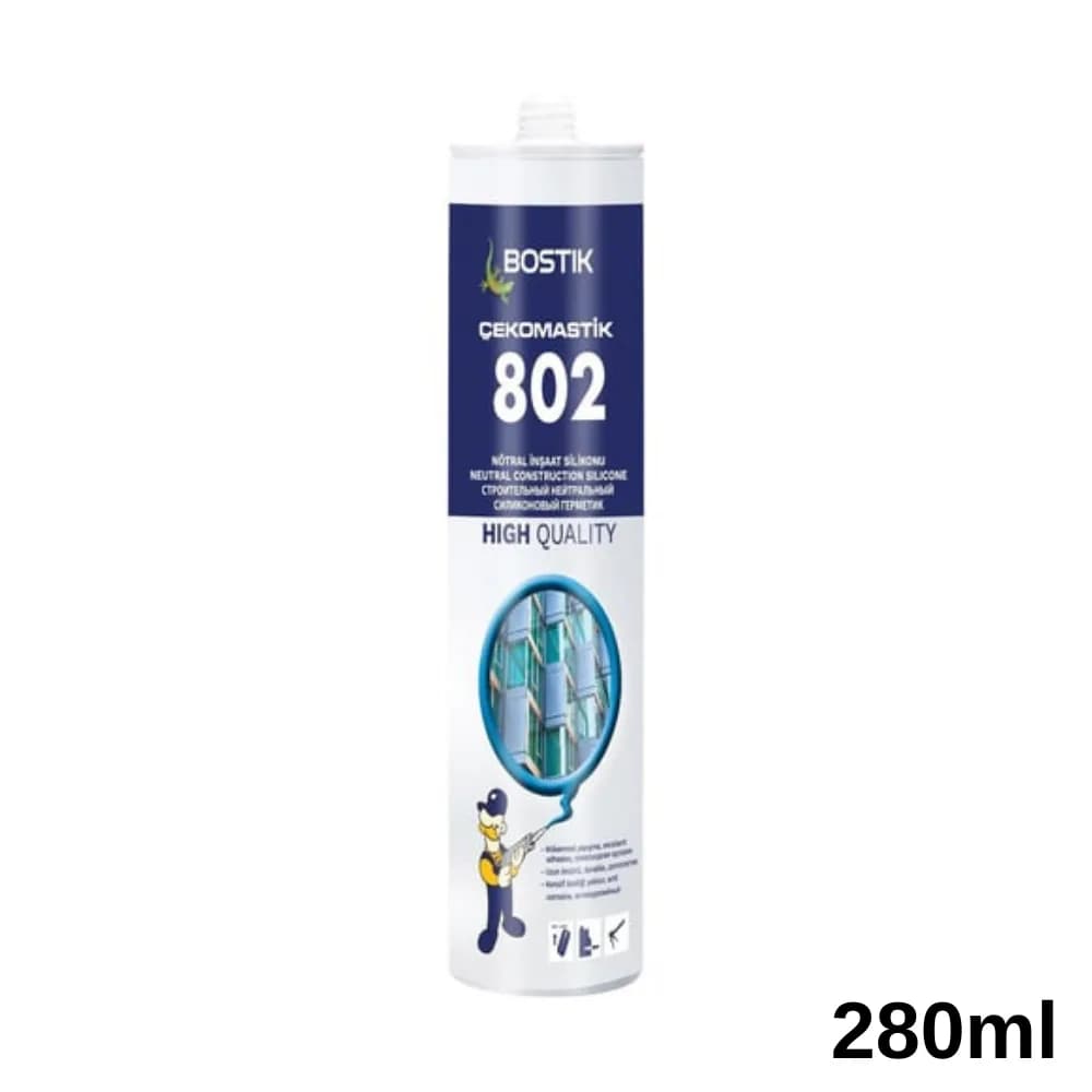 Bostik 802 Nötr Cephe Silikon 280 ml Şeffaf