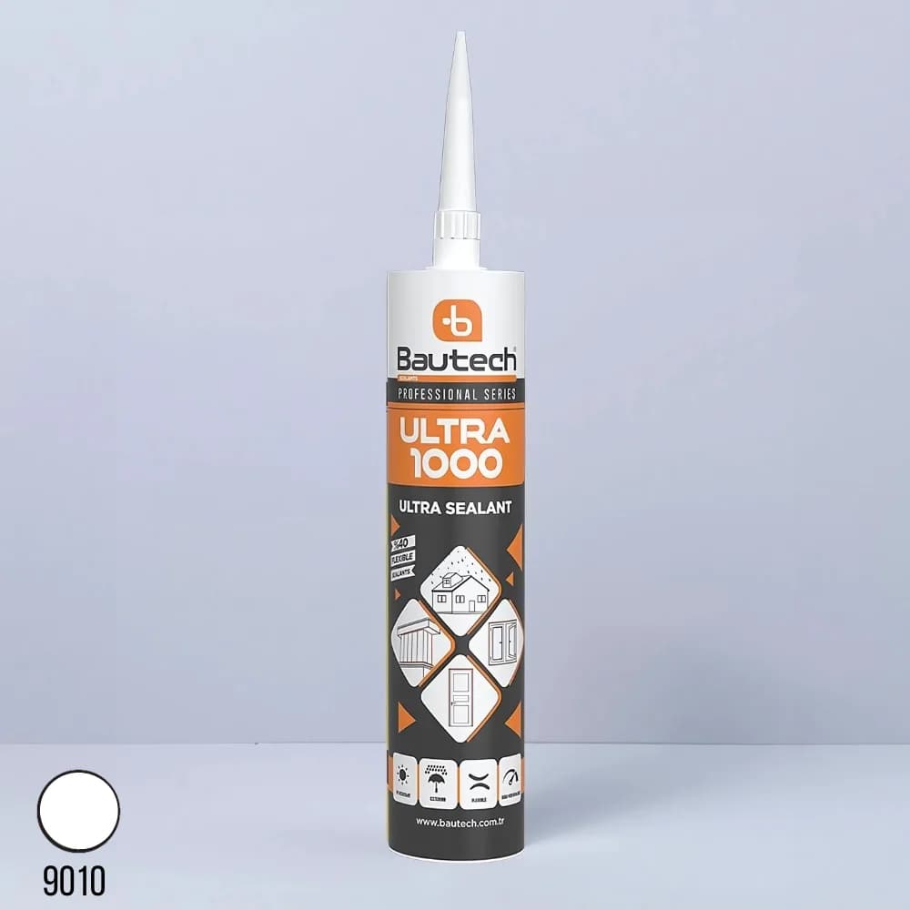 Bautech 1000 Lik Silikonlu Mastik 310 ml Beyaz